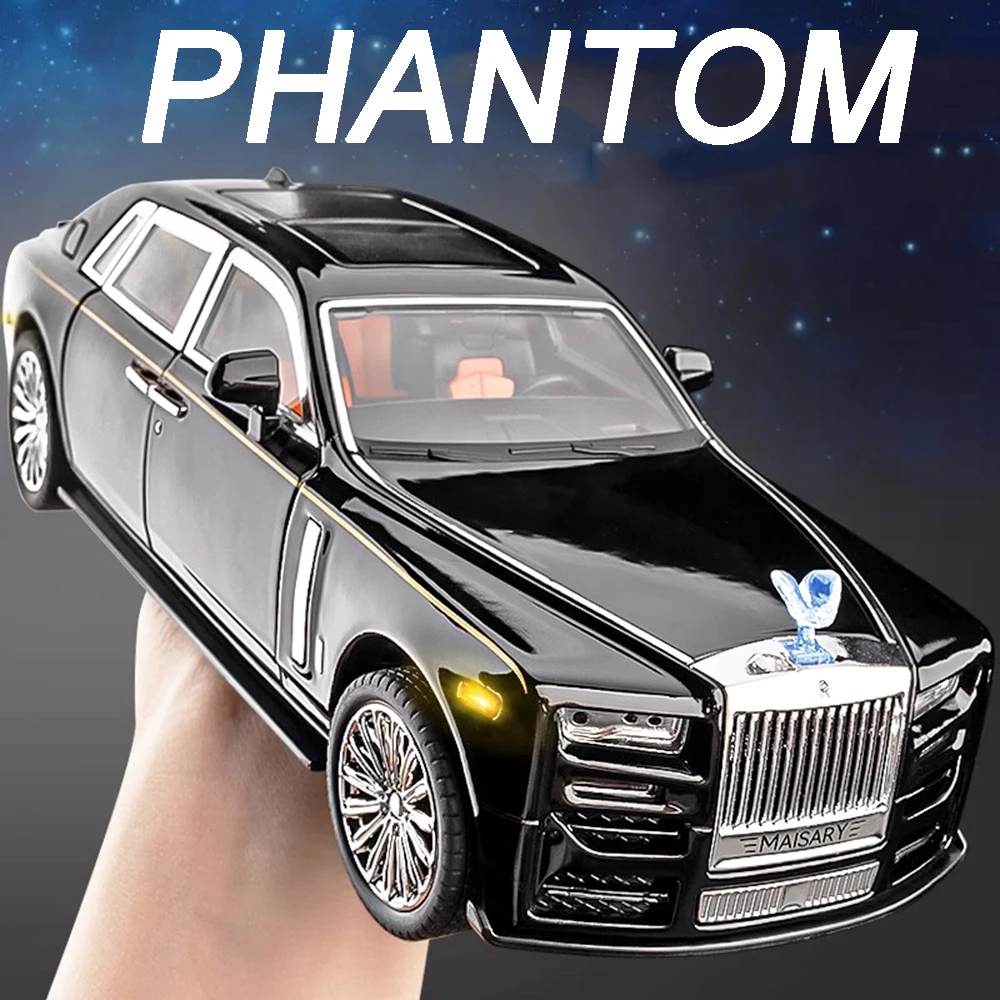 1:22 escala phantom rav4 modelo de carro brinquedos liga diecast som luz portas abertas puxar para trás pneus de borracha brinquedos interativos das crianças