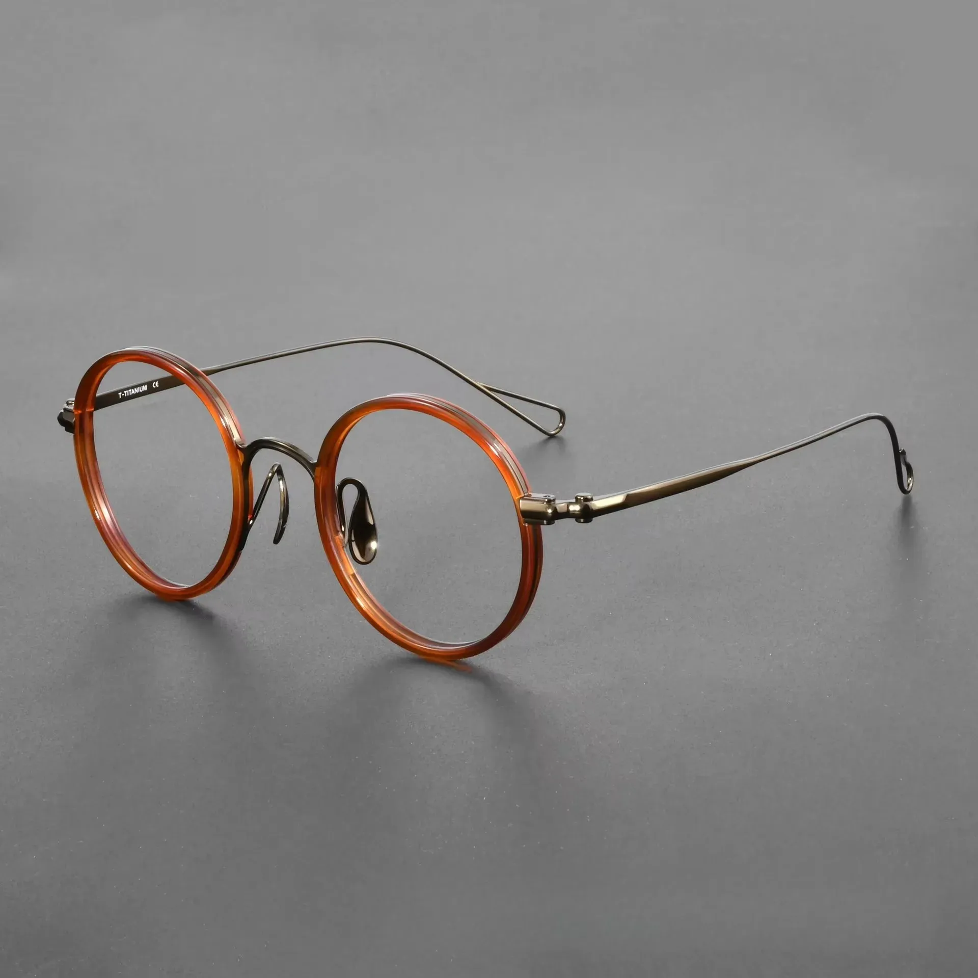 

Acetate Titanium Glasses Frame Men New Vintage Round Eyeglasses frames Women Retro male full Spectacles Eyewear