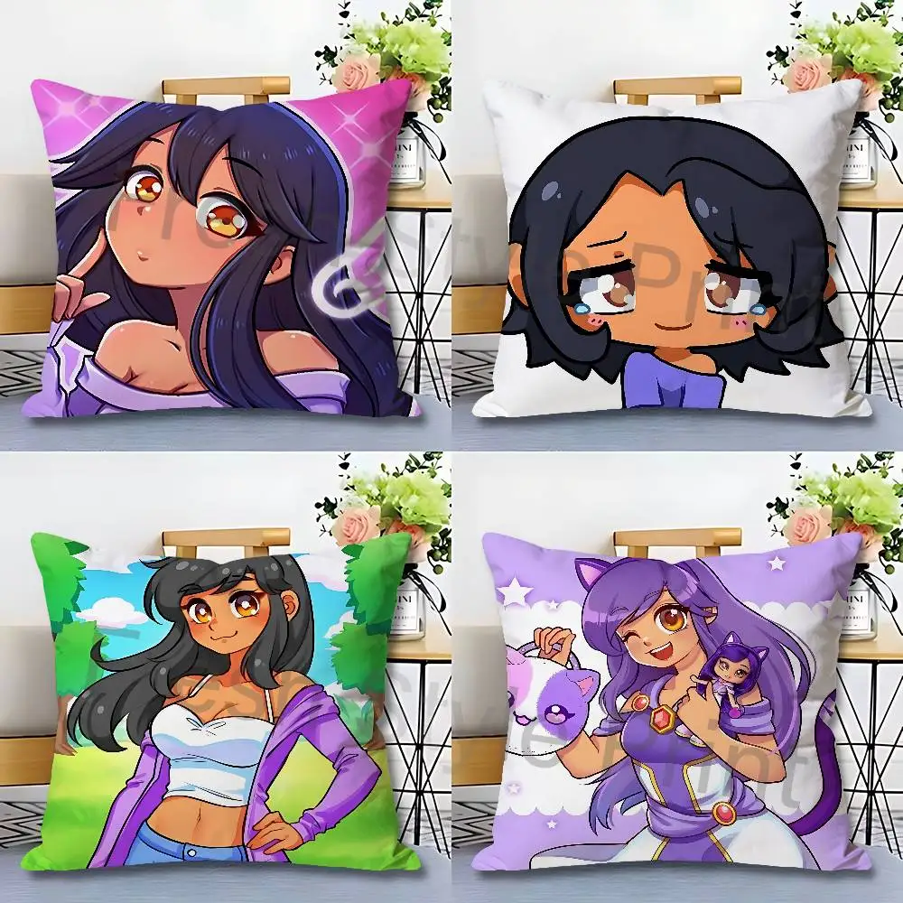 

Cute Girl A-Aphmau Various Sizes Square Pillow Case For Car Home Bedchamber Decor Custom Valentine gift