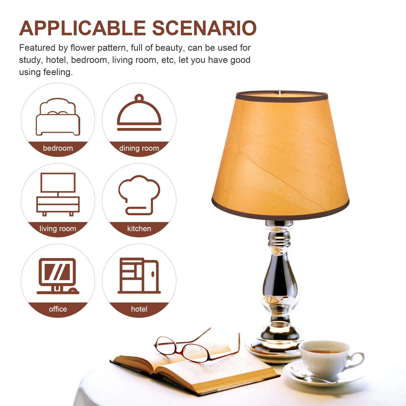 

Fabric Lampshades 14x22x17 Parchment Detachable Replacement Desk Table Floor Lamps Black Wire Wicker Bedroom Wall Light Shades