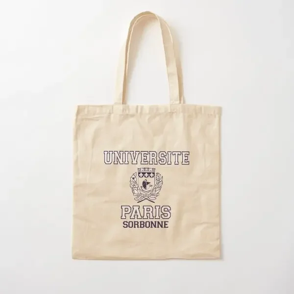 Bolso de lona de algodón Universal Paris La Sorbonne, bolso de hombro plegable de tela para mujer, bolso de hombro para compras, moda de comestibles reutilizable