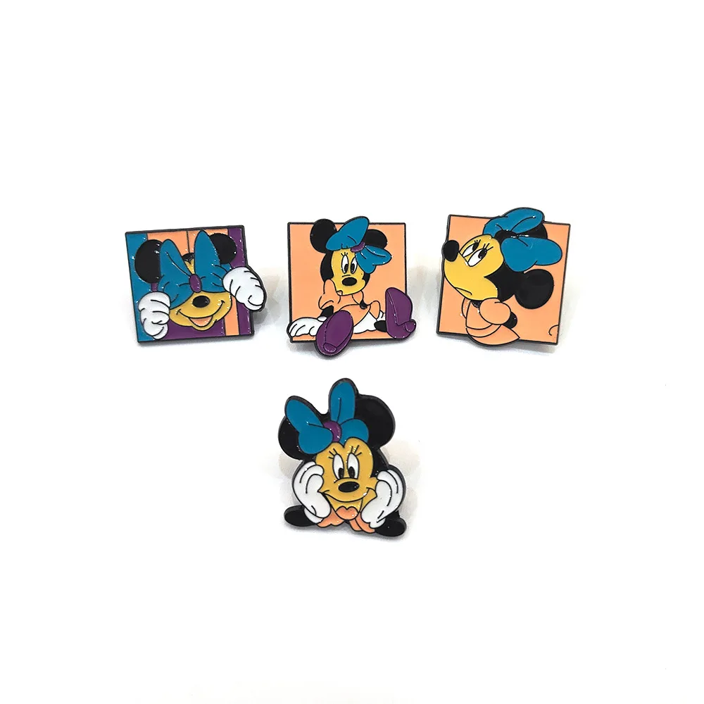 

1 Set Cartoon Mickey Mouse Minnie Brooch CreativeEnamel Pin Metal Badge Jewelry Backpack Clothing Accessories Festive Gifts