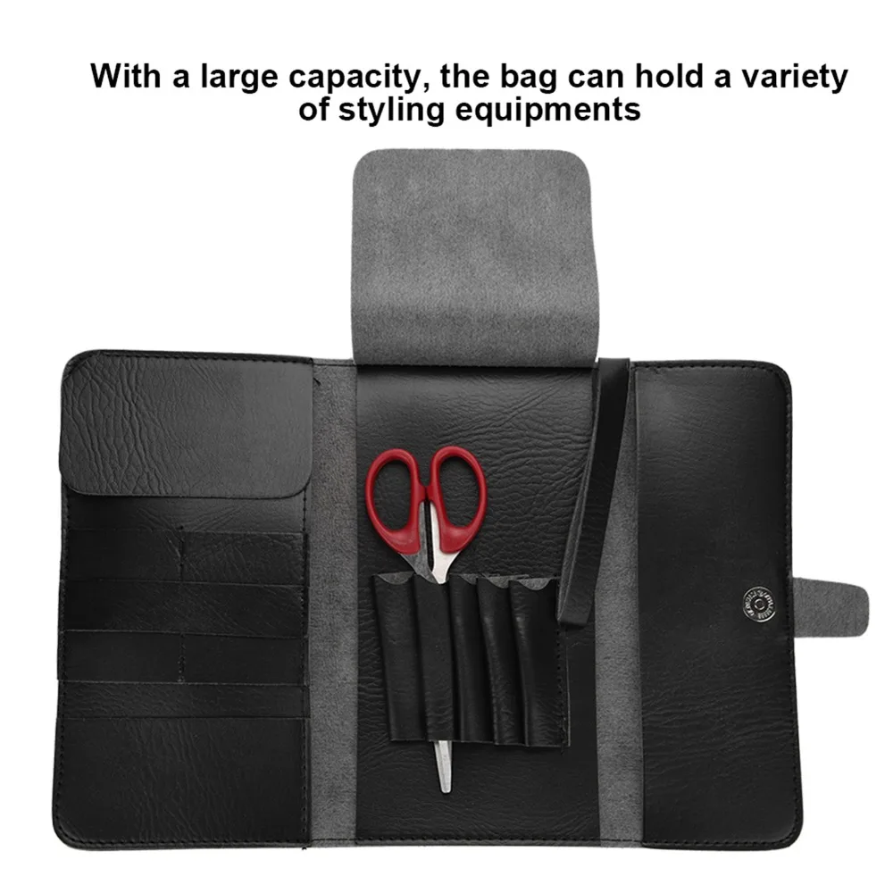 Portable Hairdressing Tools Bag Multi Functional Lightweight Barber Tools Bag PU Leather Professional Scissors Holder Pouch
