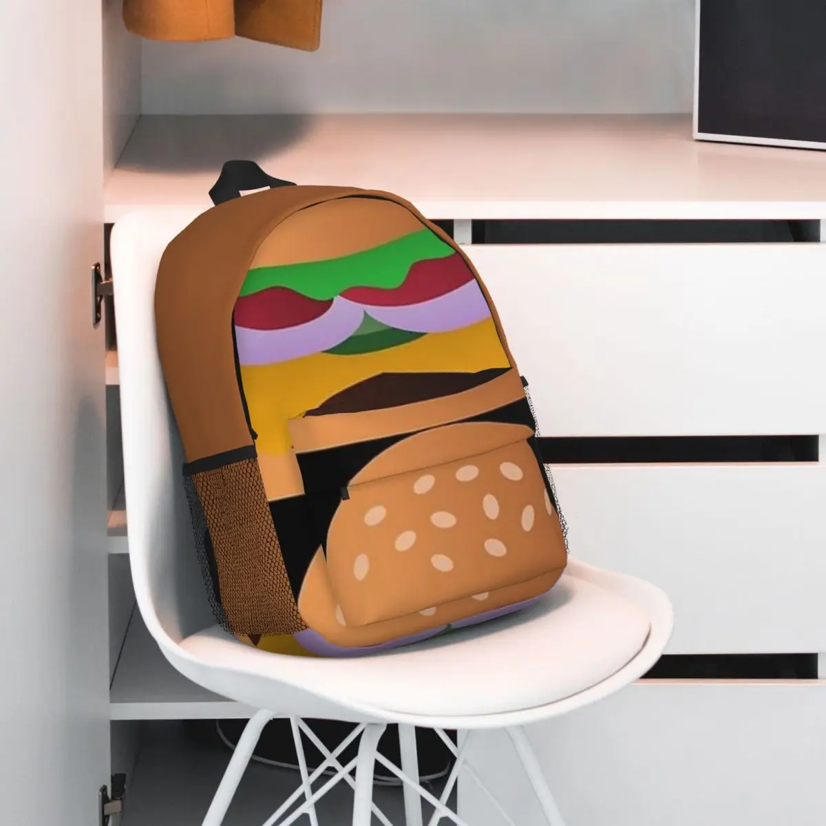 Cheeseburger New Fashionable Pattern School Bag Print Lightweight Backpack 15inch