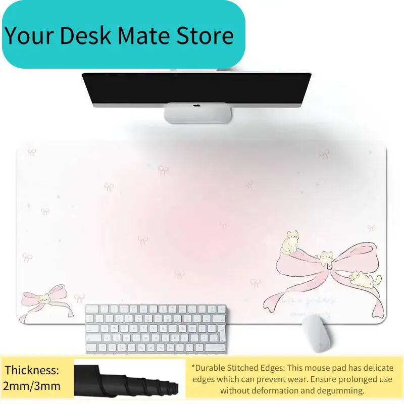 

Простой корейский коврик для мыши с бантом, офисный настольный коврик, коврик для мыши, компьютерный коврик скоростного типа, игровой коврик для ноутбука, клавиатура с героями мультфильмов