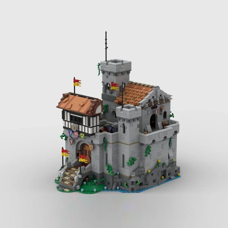 Castillo Medieval modelo MOC, bloques de construcción, Castillo, estación de sentinela, tecnología Modular, regalos, vacaciones, montar, juguetes para niños, traje