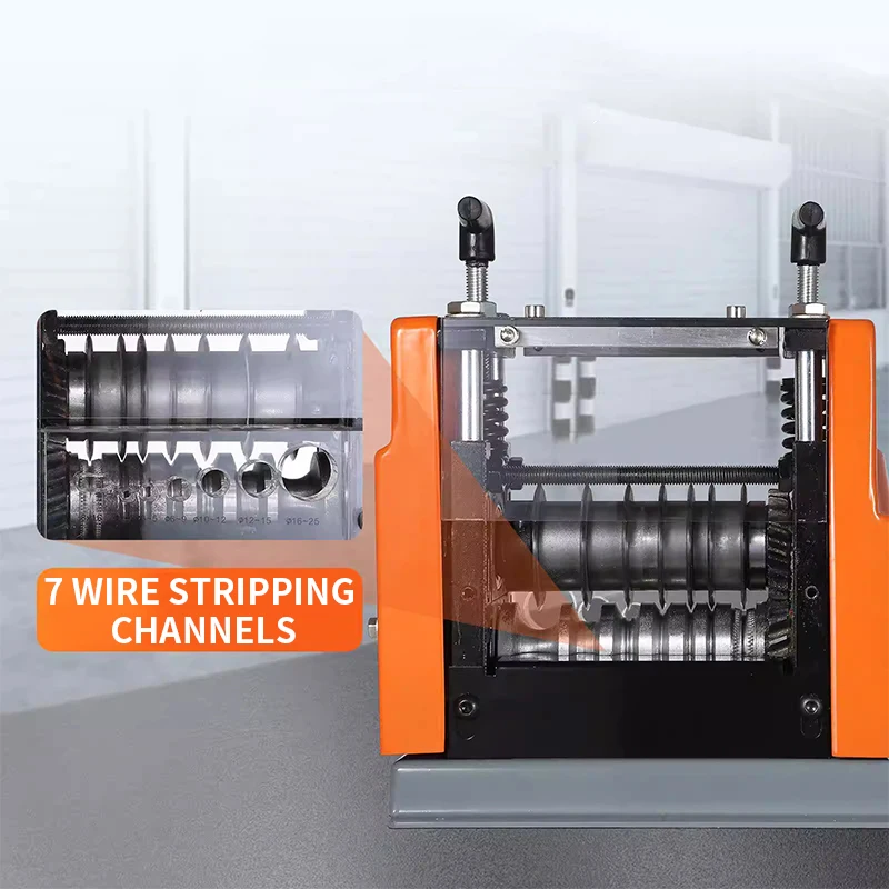 60W Wire Stripper 1.5-25mm Visual Stripping Depth 7-Hole Mold Suitable for Recycling Copper Wire from Scrap Cables