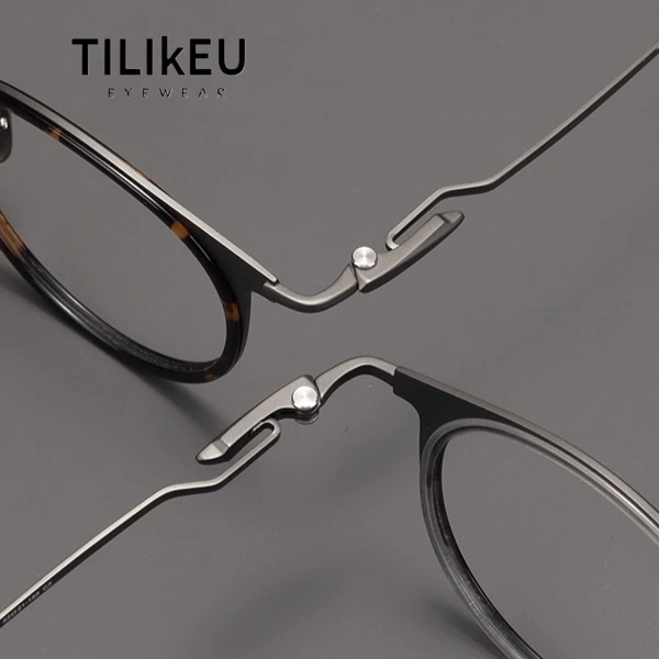 

155mm Large Face Eyeglasses Frame Men Ultra-Light Pure Titanium Glasses Frame Retro Luxury Designer Large Round Frame Eyewear