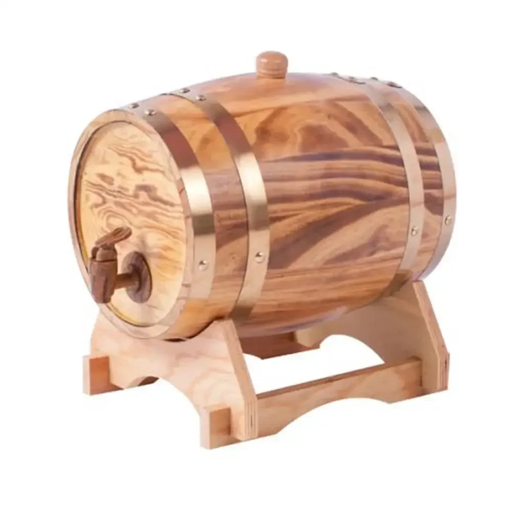 

5L Whiskey Barrel Dispenser Wine & Spirits Storage Oak Aging Barrels with Chips No Leak Bucket Sophisticated Home Accent & Gift