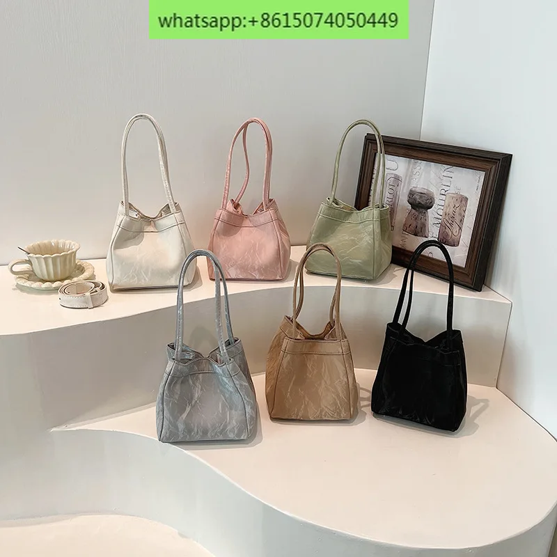 Minority design bag female Western style Joker Crossbody bag to work small handbag portable bucket bag