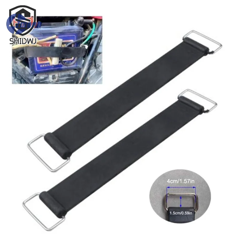 New！2Pcs 18-23cm Motorcycle Rubber Battery Strap Holder Belt For All Motorcycles Tricycles Scooters