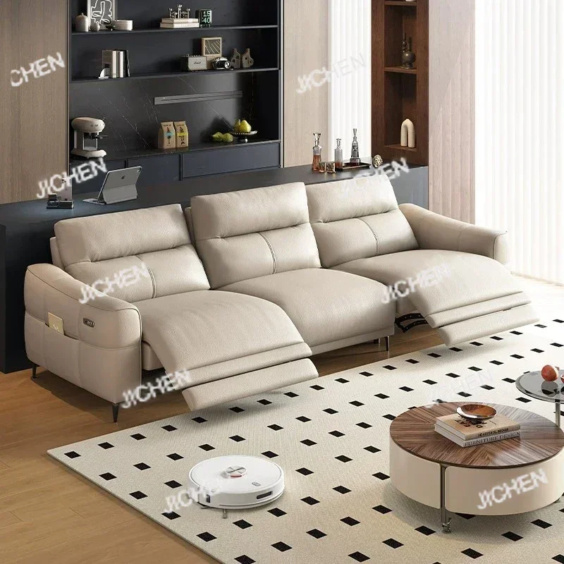 

ZQT Electric Armrest Living Room Sofas Beige High Back Luxury Lazy Living Room Sofas Salon Lounges Divano Moderno Unique Furnit