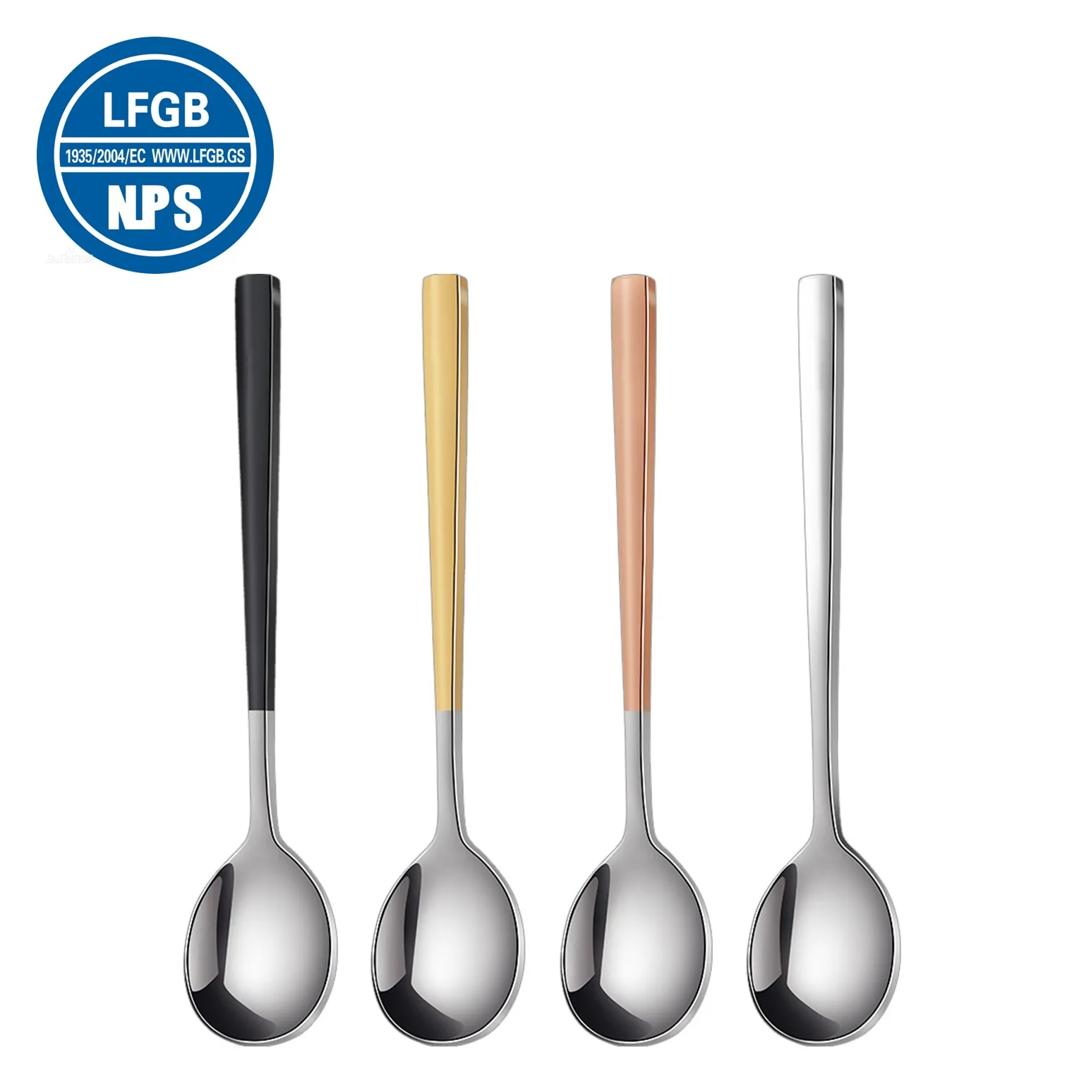 

4 Pieces of LFGB Certificated 316 Stainless Steel Spoon Set 99.9% Anti-bacterial Soup Ladle Dinnerware for Family Daily Dining