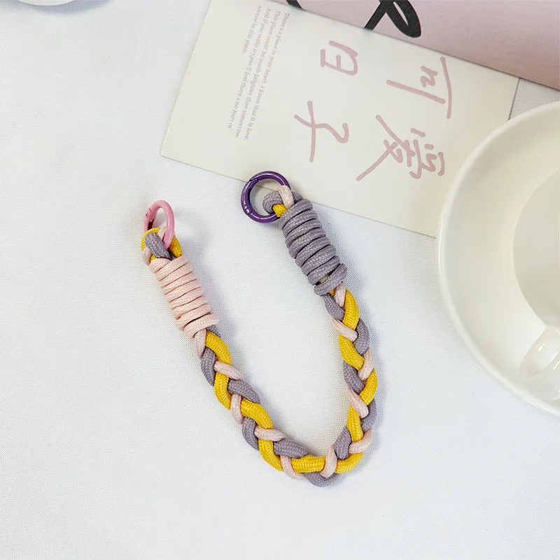 Mobile phone lanyard pendant Portable twist rope Mobile phone pendant Stylish and strong Wrist Short dopamine lanyard