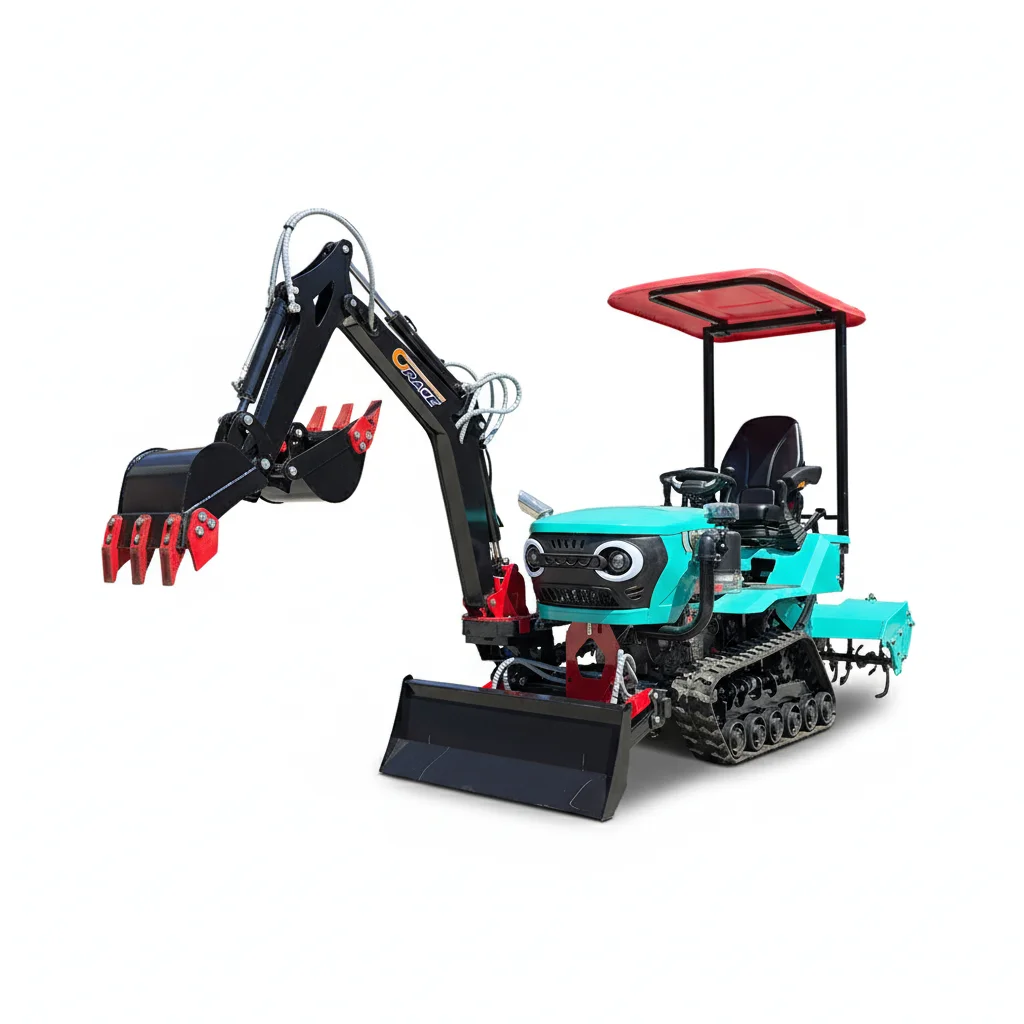 

Компактный гусеничный трактор малого размера с гибким поворотом, подходит для садов и теплиц