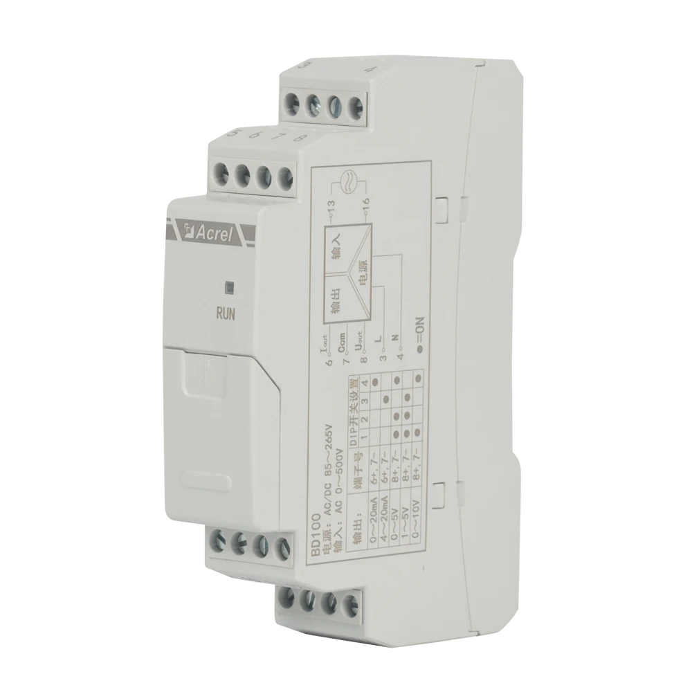 BD100-AI/VC-C12 AC Current Transmitter RS485 MODBUS-RTU Communication Input AC 0~1/5A Output DC 0/1~5V or 0/2~10V for PLC