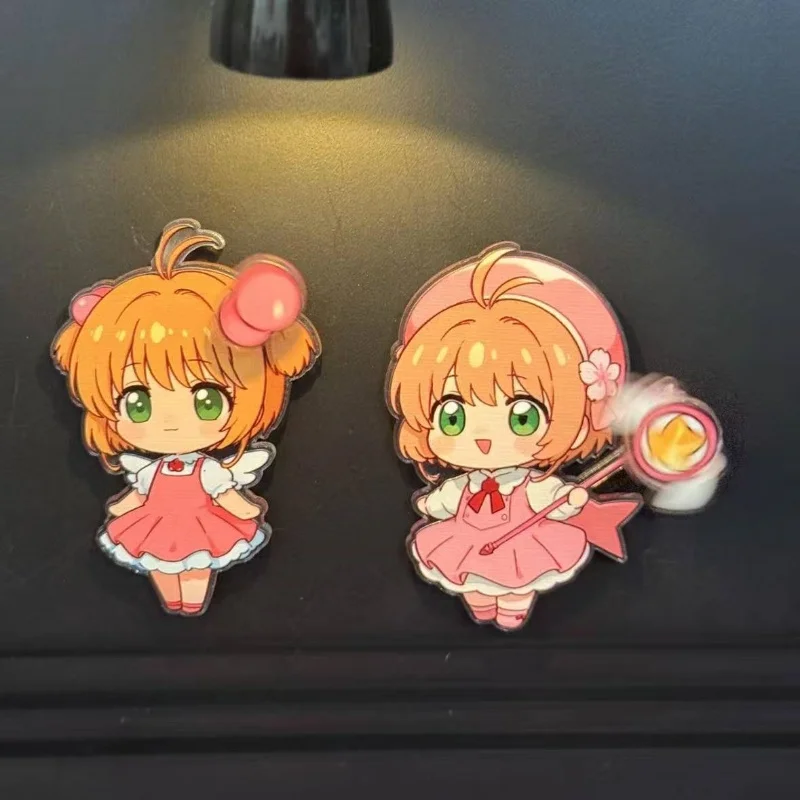 Card Captor SAKURA Refrigerator Sticker KINOMOTO SAKURA Q-Version Rotating Magnetic Refrigerator Sticker Cute Home Decoration