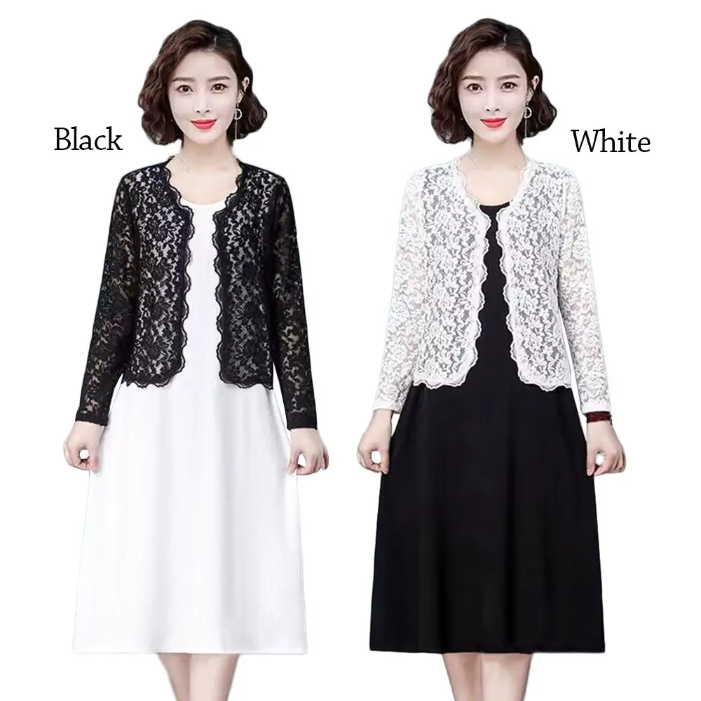 Extra Large Tie Up Summer Women's Cardigan Floral Lace Beach Air-Conditioning Shirt Breathable Sun Protection Clothing for Women