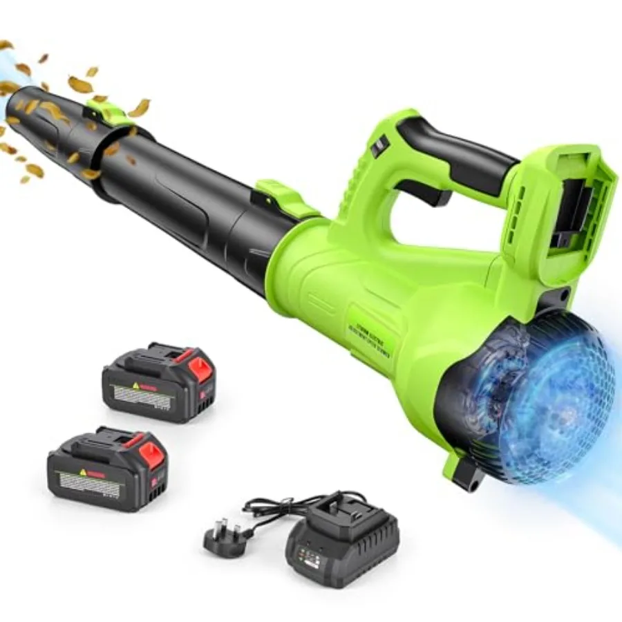 

Leaf Blower Cordless with 6-Speed Control 218CFM Electric Blower with 2×4000mAh Batteries and Fast Charger Lightweight Cordless