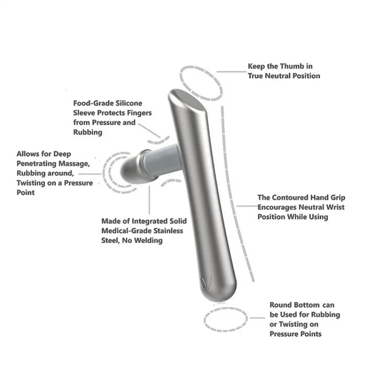 Imagem -02 - T-massager Tool Caneta Pontilhando T-bar Massagem Ferramenta Novo Aço Inoxidável