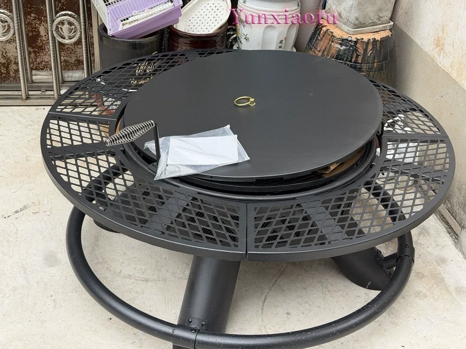 Barbecue Grill Household Garden Firewood Stove Multifunctional Barbecue Table Bonfire Basin Surrounding Grill Tea Making Set