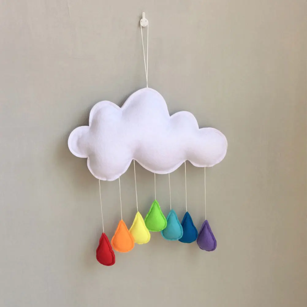 Pendentif nuage arc-en-ciel, décor suspendu pour chambre d'enfants, tente, Art mural, fil de coton en feutre, Durable et créatif pour bébé