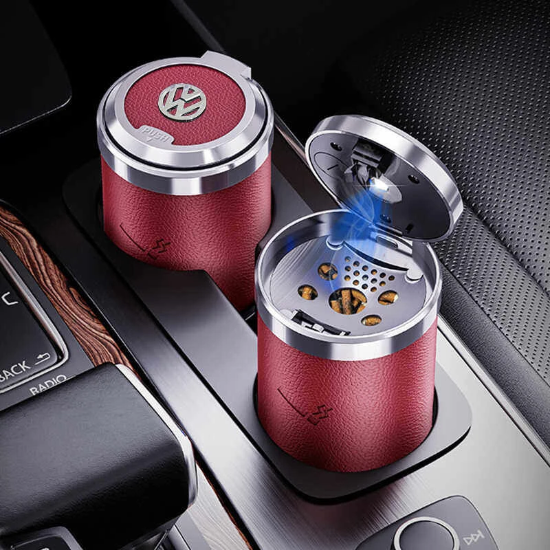 

for Volkswagen car ashtrays, Touareg, Magotan, Passat leather, stainless steel lamps, car interior decoration products