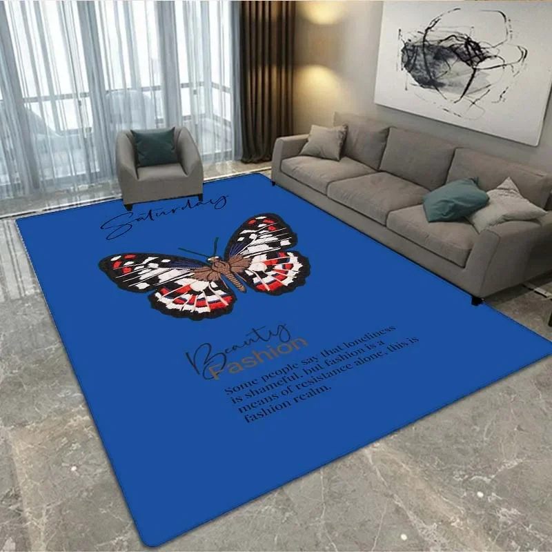 3D printed butterfly fashion carpet butterfly series decorative carpet suitable for living room bedroom carpet anti-slip mat