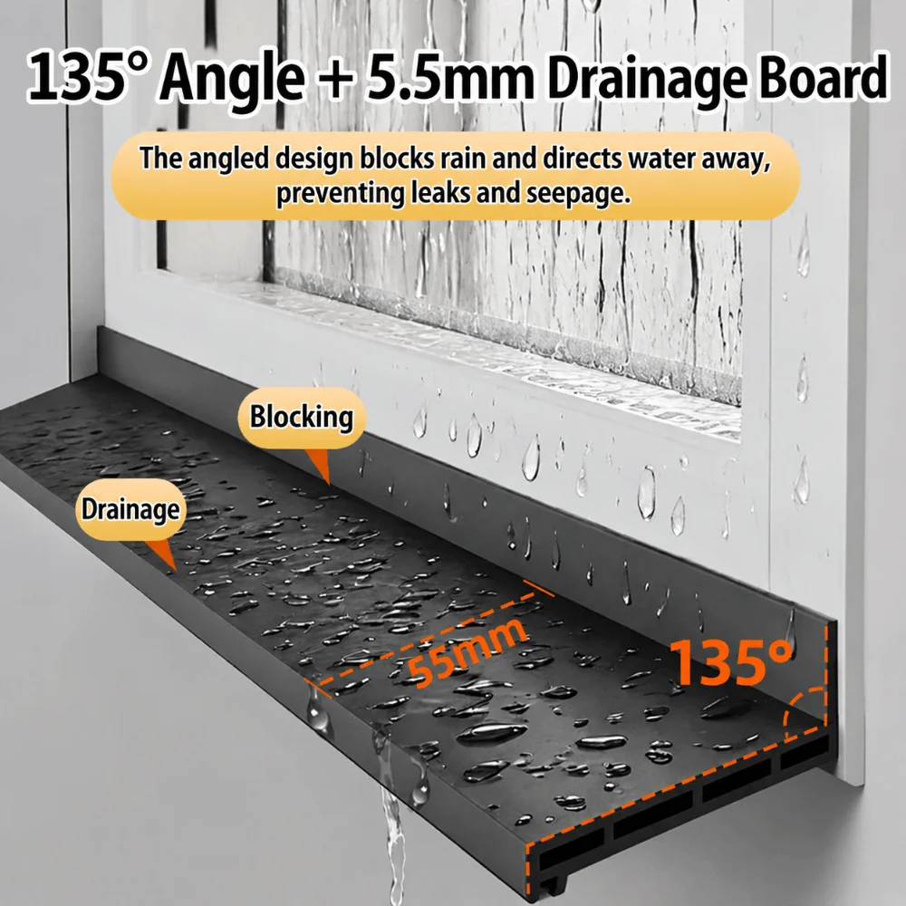1.1m Length TPE Window Water Blocking Bar Thick Cold Resistant Window Seal Strip Windproof Waterproof Dustproof Soundproof