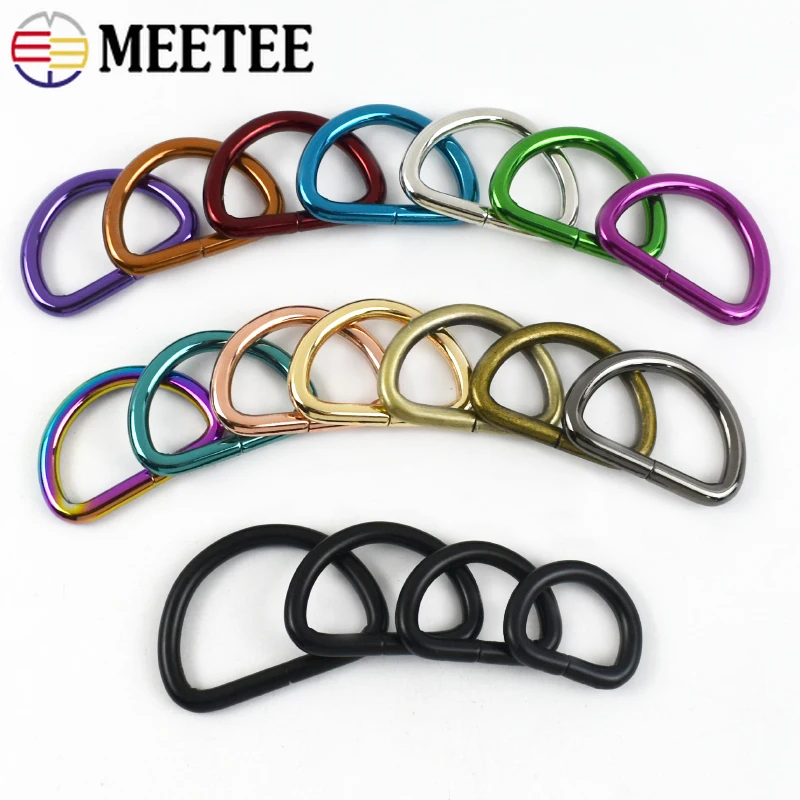 10 Uds. Hebillas de correa de Metal de 13-50mm para bolso, mochila, cinturón, hebilla de anillo O D, correas, Collar de perro, cierre de bucle,