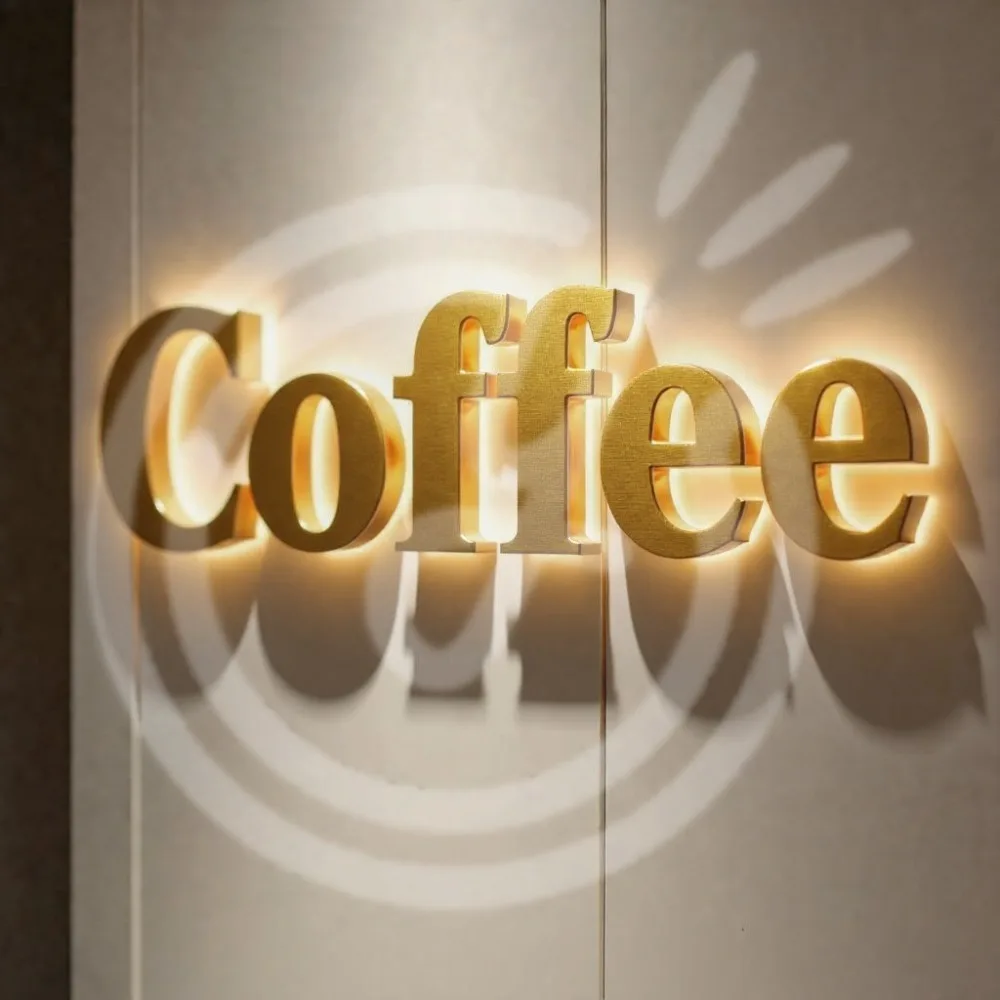 Custom3D светодиодный знак с буквами и подсветкой, металлический для витрины делового магазина, уличный водонепроницаемый светильник с подсветкой, рекламные вывески