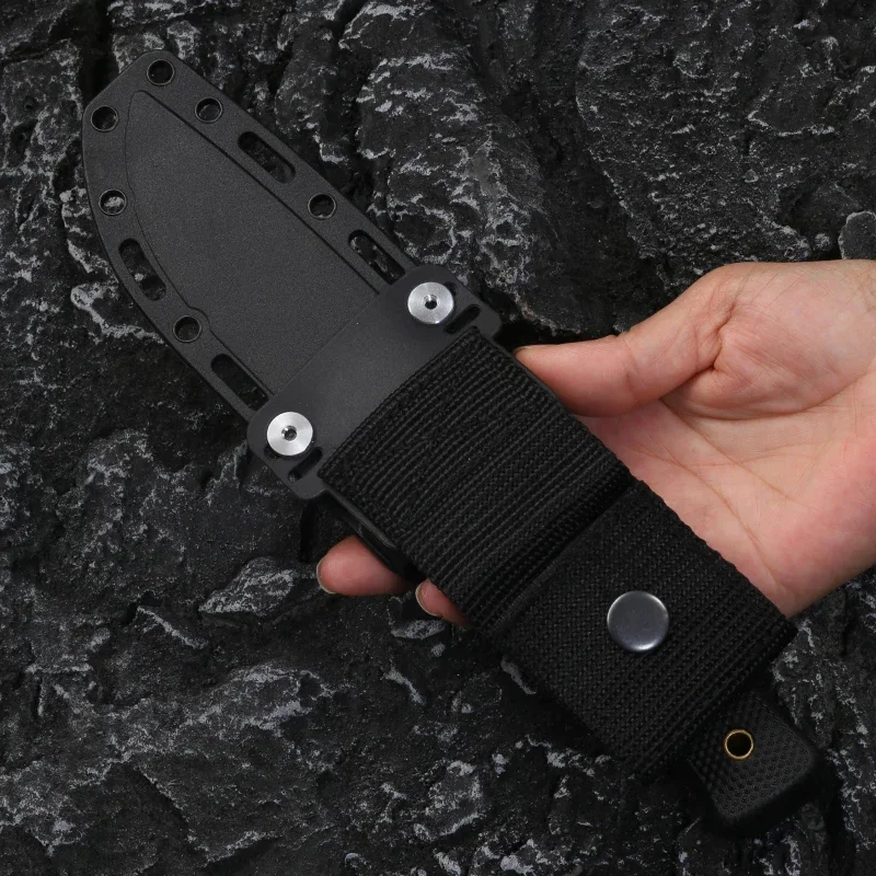 Military Cold 36CB Master Hunter Fixed Knife 8Cr13Mov Stone Wash Blade,Nylon Glass Fiber Handle, K Sheath Portable Tactical Tool