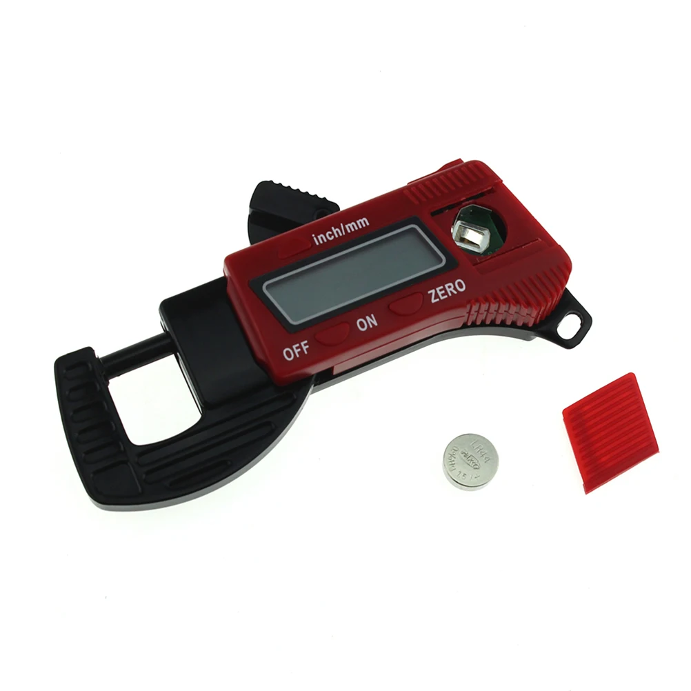 

Digital Micrometer Caliper 8mm LCD Display Carbon Fiber Thickness Gauge Lightweight Manual Switch Measurement for Paper