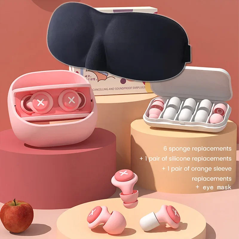 

Sleeping Ear Plugs Noise Canceling for Sleep Anti-Noise Loop Earplugs 3D Blindfold Sleep Eye Mask Set Eyecover Eyepatch Eyeshade