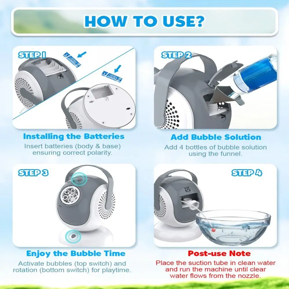 جديد 360 °   آلة فقاعات التذبذب منفاخ فقاعات أوتوماتيكي مبتكر متعدد الوظائف 60 °   تعديل فقاعة كيد