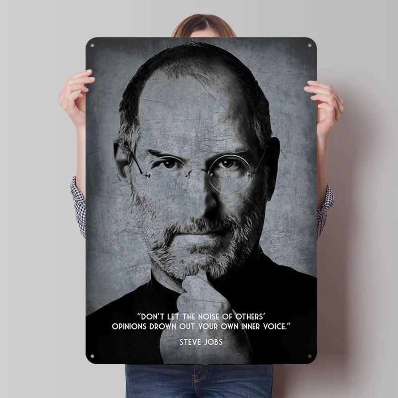 STEVE JOBS Others Opinions Metal Poster Custom Wall Art Retro Vintage Tinplate Signs for Man Cave Living Room Decoration House