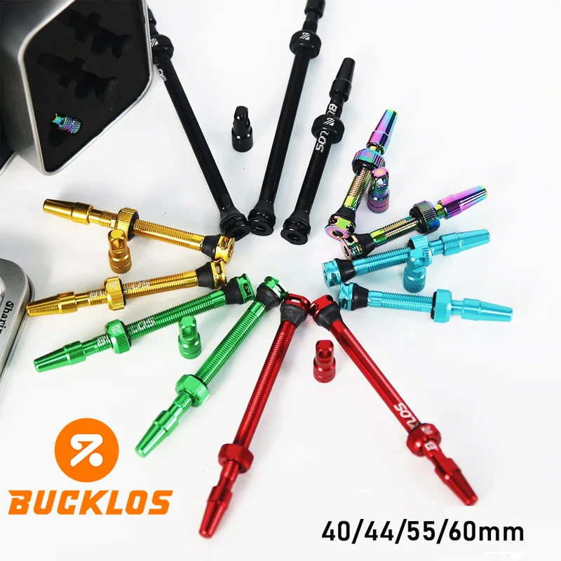 AliExpress BUCKLOS Bicycle Tubeless Valve 40/44/55/60mm Road Bike Tire Valve CNC Aluminum Alloy Gravel Bike Presta Valves Cycling Parts