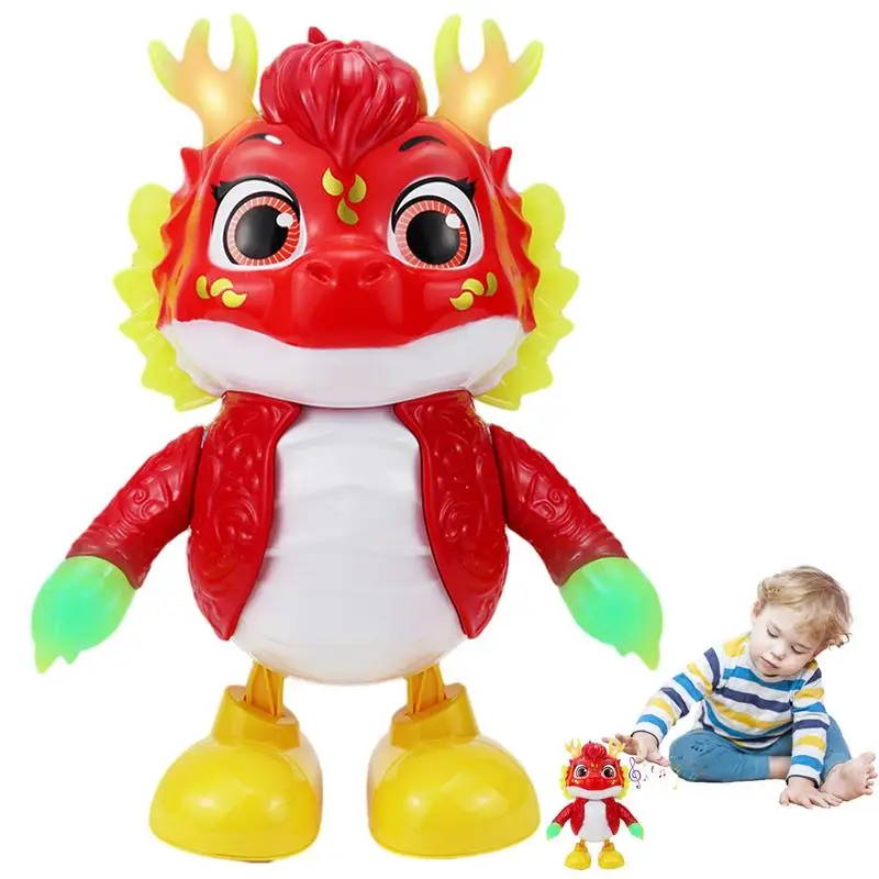 Electric Dancing Dragon Toys Cartoon Educational Toy For Dragon Year Dragon Themed Dragon Year Lighting Swing for Kids, Children