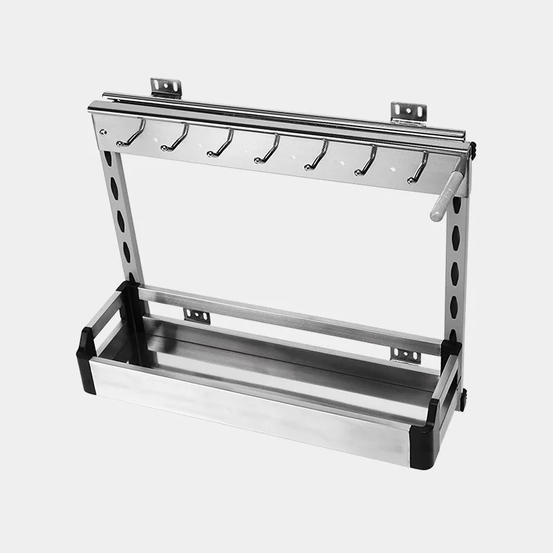 Kitchen sink cabinet, side pull-out basket, household stainless steel pull-out basket, narrow cabinet