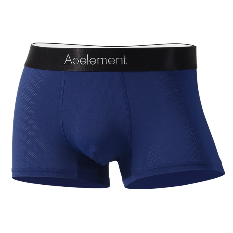 3-Pack of Underwear Men's Boxer Briefs Wholesale Summer Ice Silk Mesh Breathable Boxer Shorts Men's Underwear Trendy