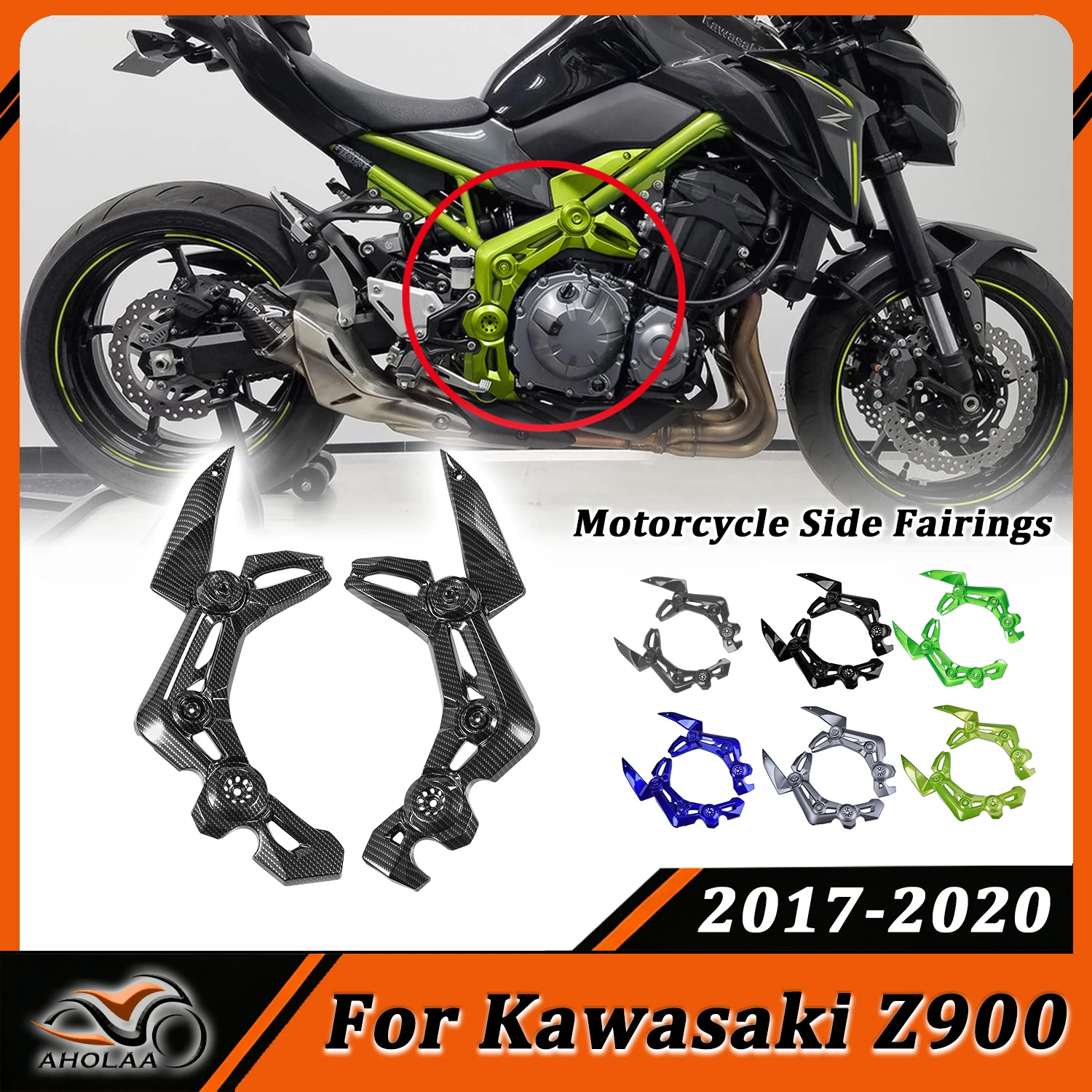 

For Z900 Frame Side Cover Panel Fairing Engine Guard for Kawasaki Z 900 2017-2020 Motorcycle Bodywork Protector Accessories