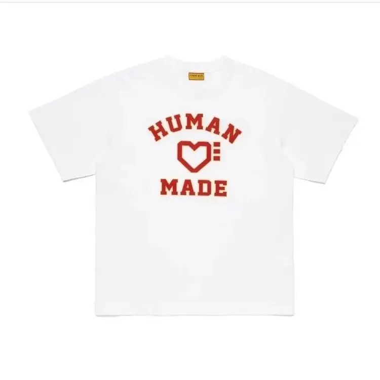 Human Made 2026 Summer Latest 100% Cotton Short sleeved T-shirt Creative Fun Couple Round Neck