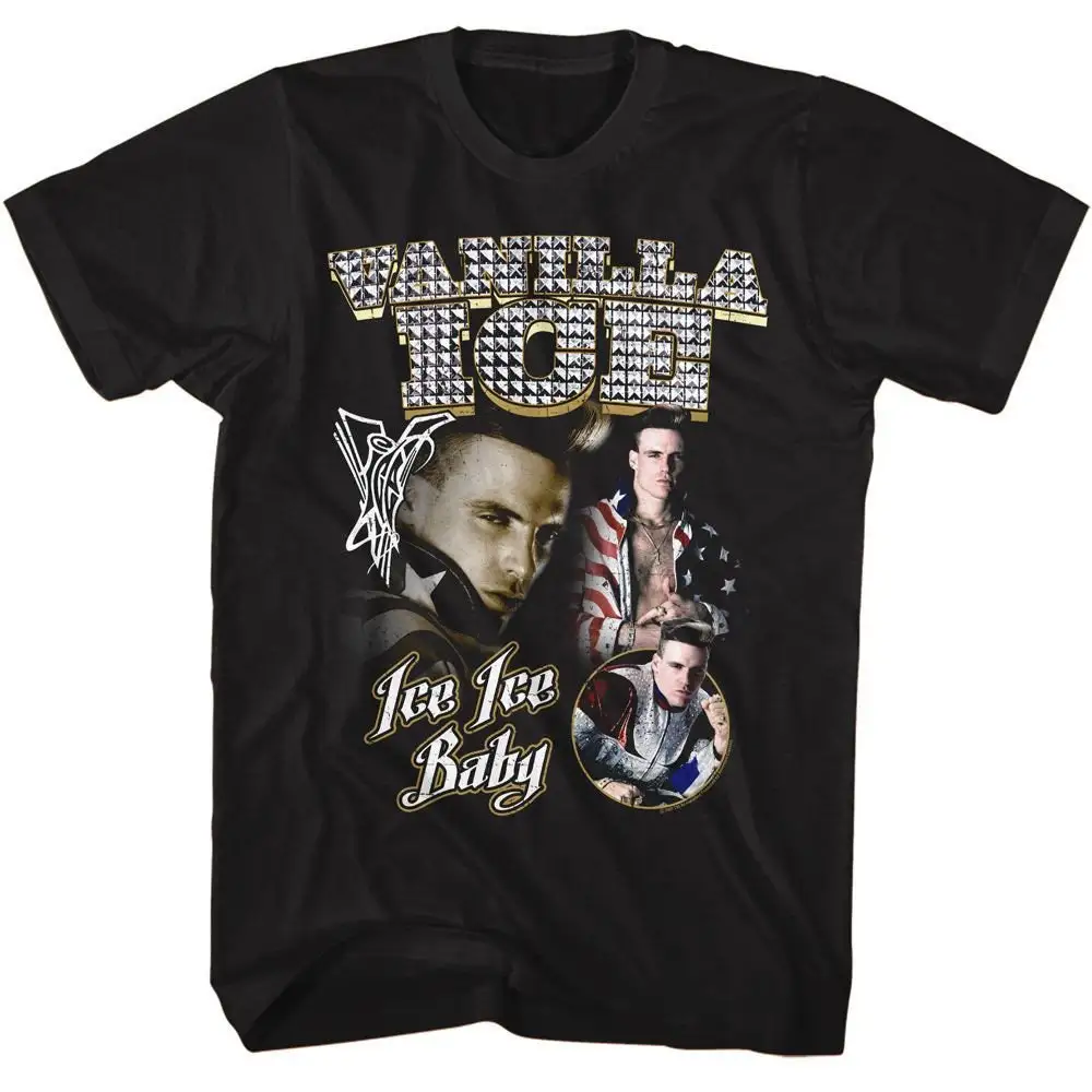 Vanilla Ice Metal Studs Black Adult T Shirt