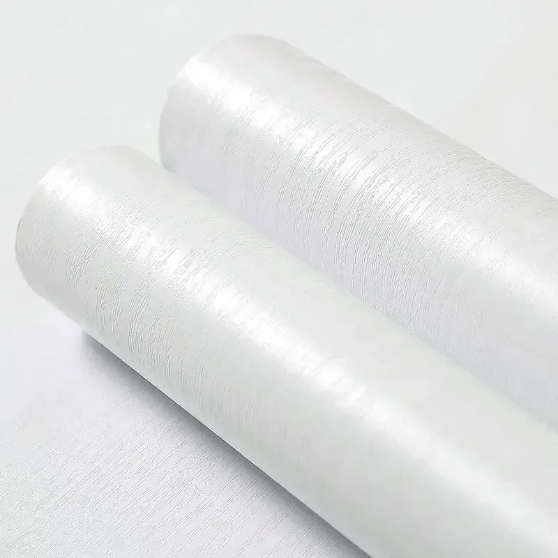 White Wood Vinyl Wallpaper Waterproof Self Adhesive Wallpapers Doors Cabinet Desktop Modern Furniture Decorative Wall Paper