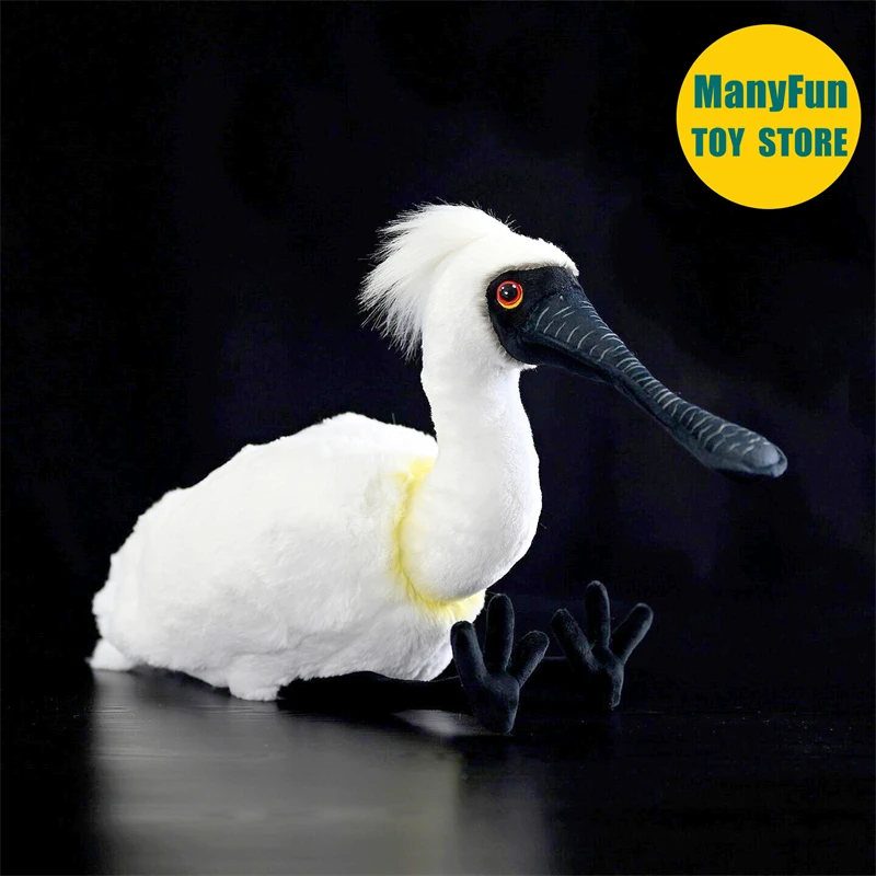 

Eurasian Spoonbill Plush Toy White Heron Plushie Lifelike Shovelard Stuffed Animal Platalea Simulation Doll Gifts