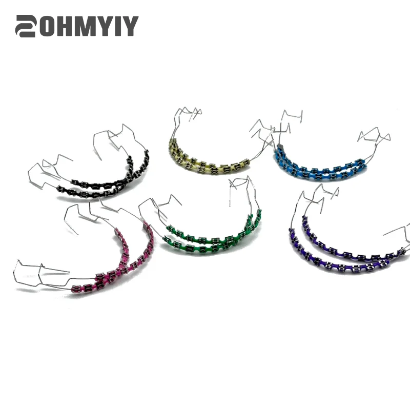 

Поддельные брекеты для зубов, временные ложные поддельные брекеты, металлические провода, металлический кронштейн, ортодонтическая лигатура, завязки, зубные украшения