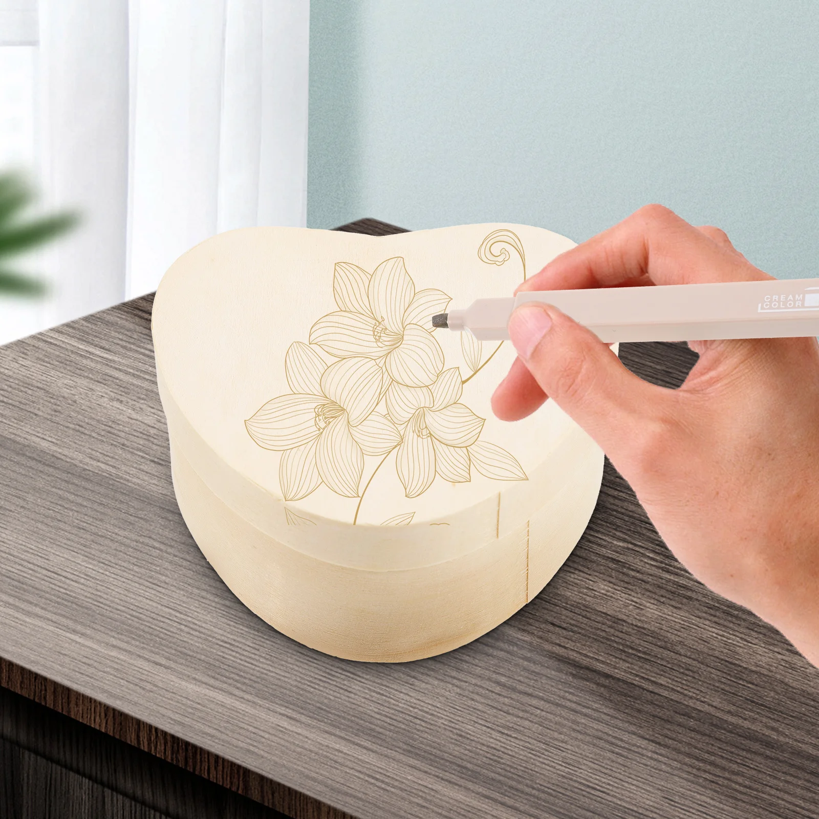 

2Pcs Heart Shape Wood Boxes Unfinished Natural Blank Wooden Storage Boxes DIY Jewelry Craft Decoration Jewelry Box