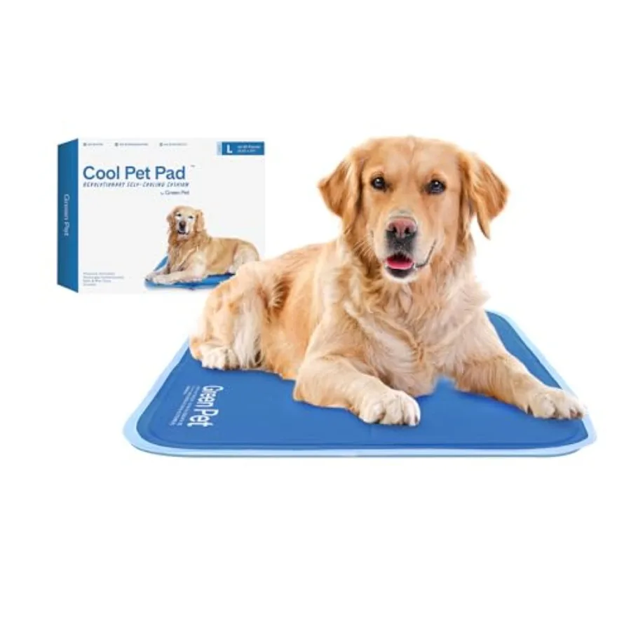 

Cool Pet Pad - Large Blue - Self-Cooling Pressure Activated Mat for Dogs and Cats from 46-80 lbs - n-Toxic Gel Water Needed