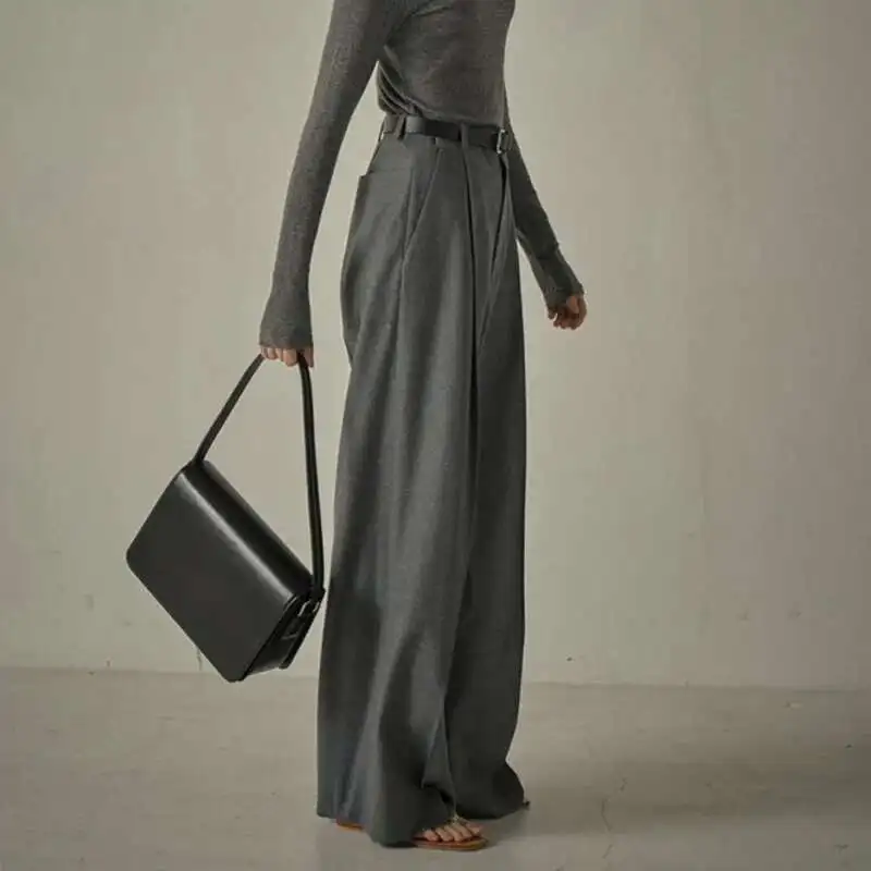 HKSH-Pantalon de nettoyage au sol élégant pour femme, printemps, automne, grande taille, décontracté, chic, nouvelle collection, 2025, Y2K, Ins, HK3926