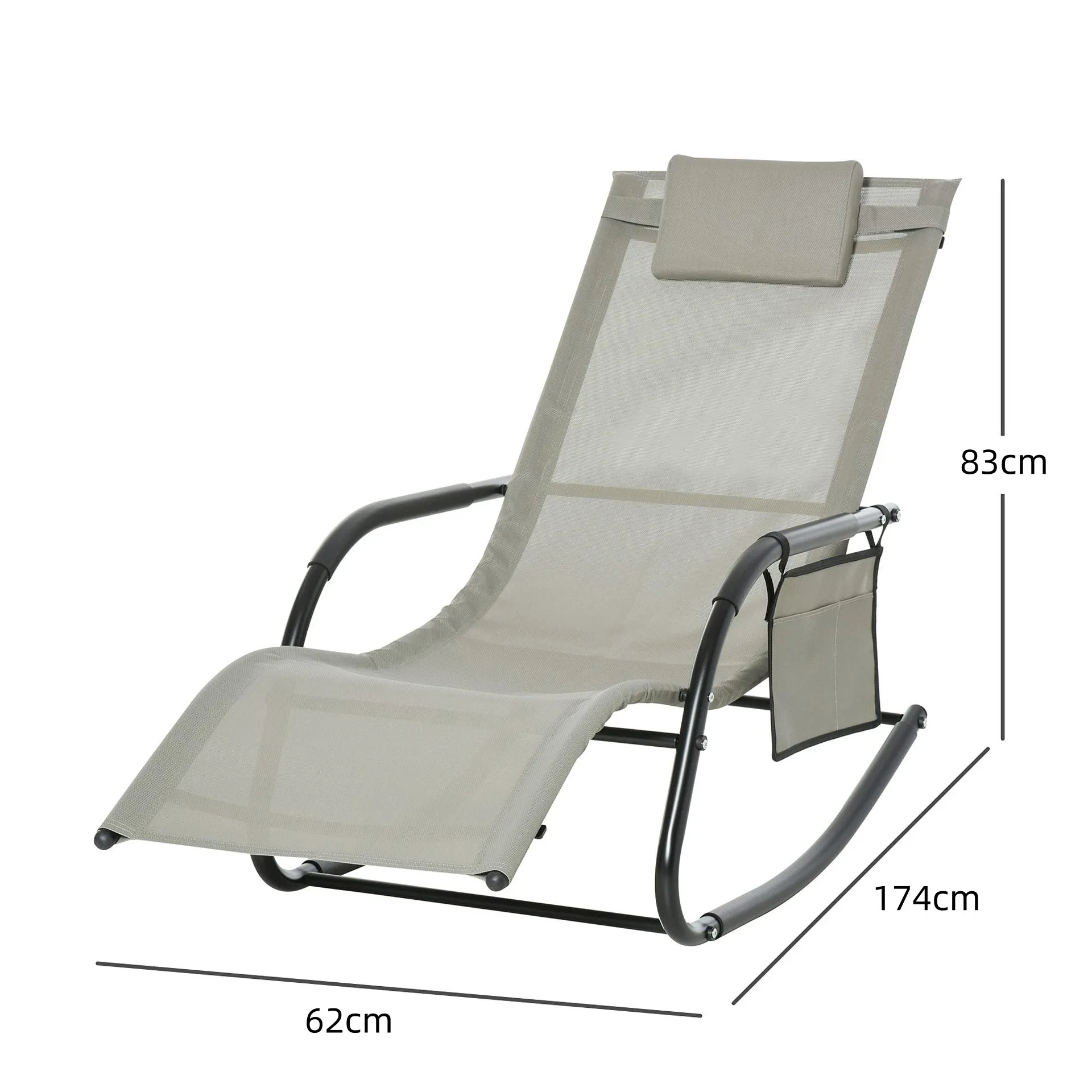 

Outdoor recliner C-chair rocking chair wrought iron courtyard garden terrace balcony leisure chair